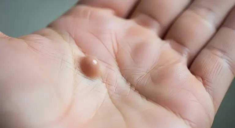 Cisto sinovial na palma da mão