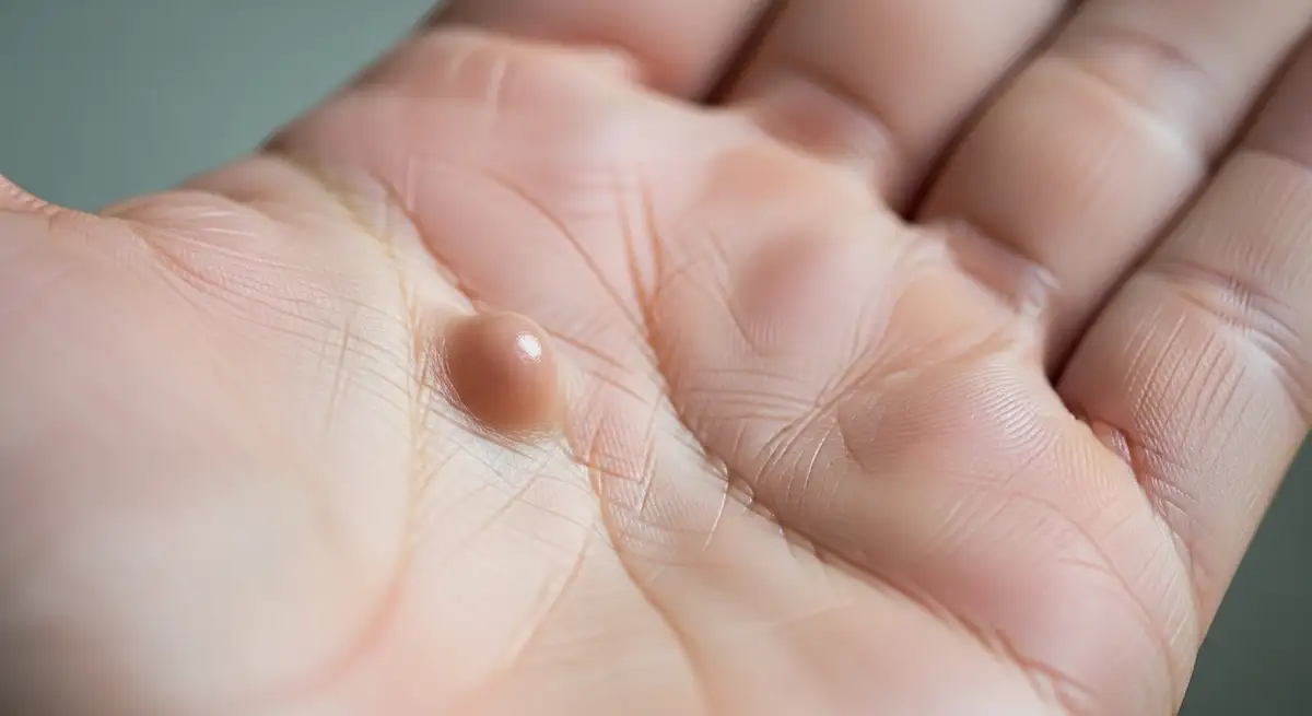 Cisto sinovial na palma da mão